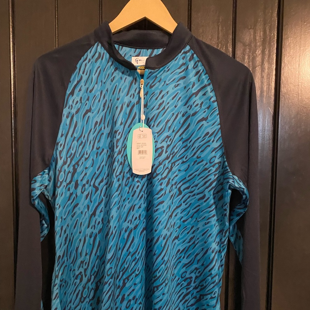 NWT Greg Norman Ladies Moisture Wicking Long Sleeve Pullover, Size Large